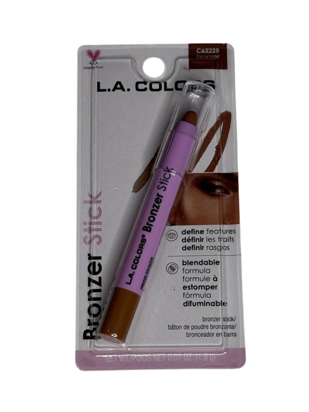 LA Colors Bronzer Stick C62225 Cream Contour Sun Kissed Cruelty Free